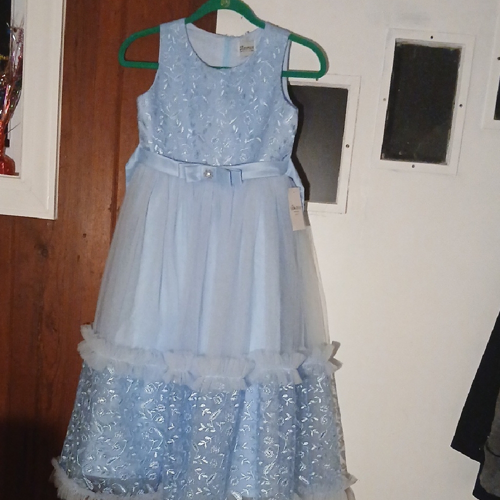Blue Sleeveless Scoop Neck Sundress for Weddings